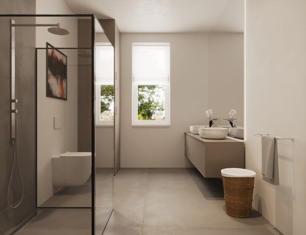 Visualisierung Badezimmer Bauprojekt Best194 Wohnung kaufen Berlin Oranienburg